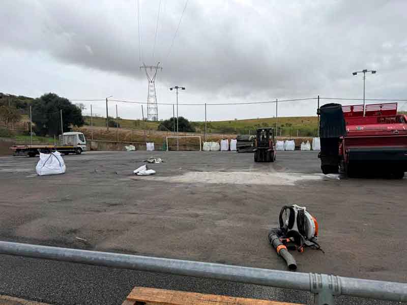 Pista antes de arreglo